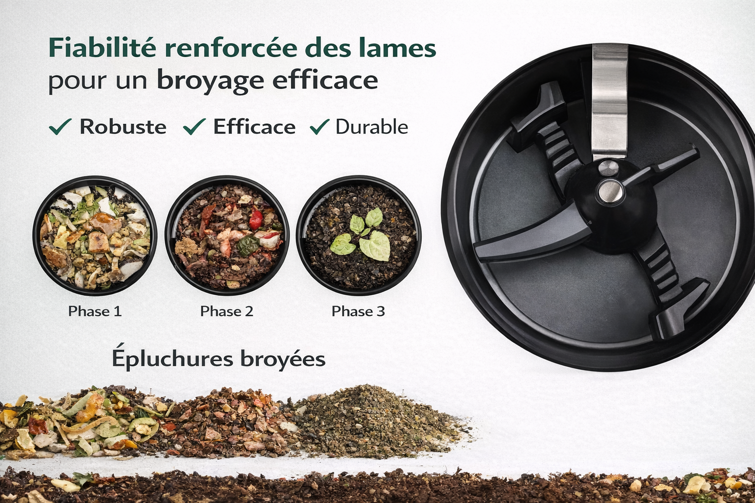Composteur électrique domestique pour déchets alimentaires – Ecoréa